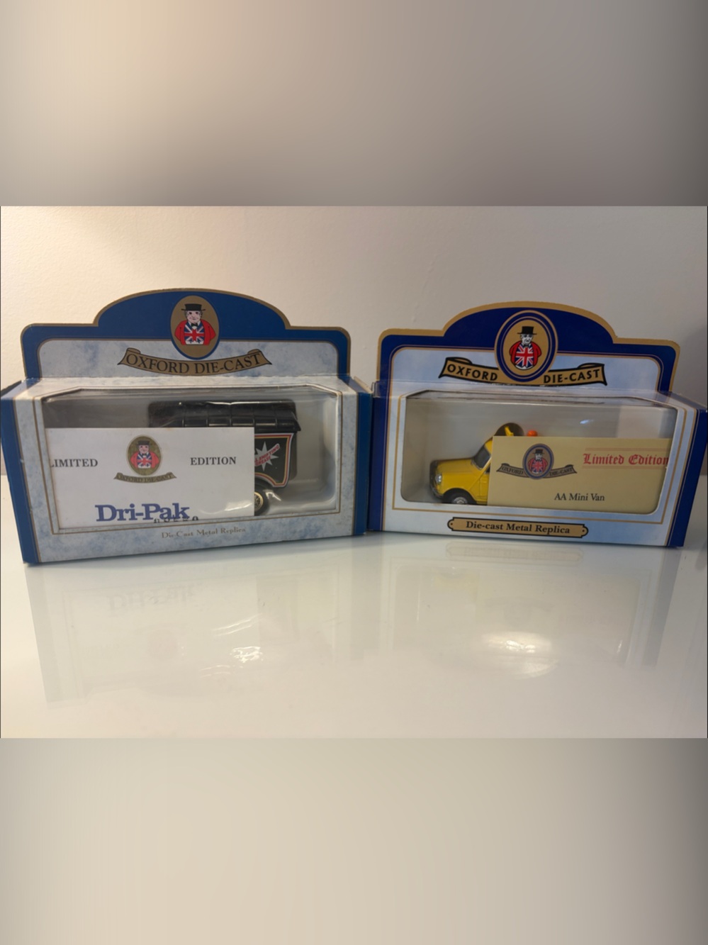 Lot of 2 Oxford Diecast Limited Edition Replicas - AA & Dri-Pak Vans